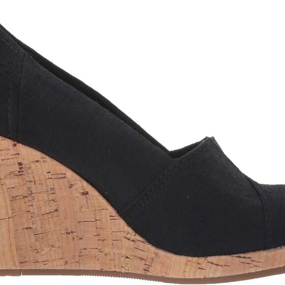 Women's Woven Canvas Wedge Sandal 3.5 Inch Heel Peep Toe Casual Shoe - Picture 6 of 9